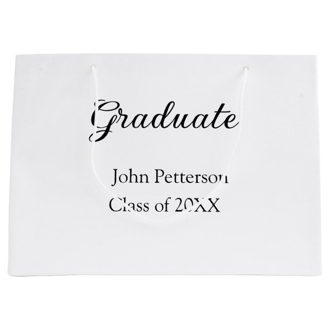 Graduate class of 20XX simple minimal graduation m Large Gift Bag (Front)