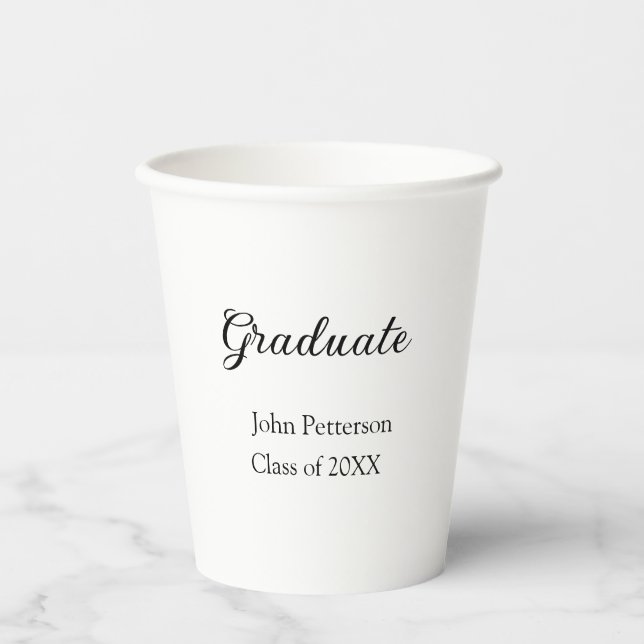 Graduate class of 20XX simple minimal graduation m Paper Cups (Front)
