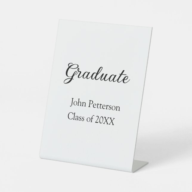 Graduate class of 20XX simple minimal graduation m Pedestal Sign (Front)
