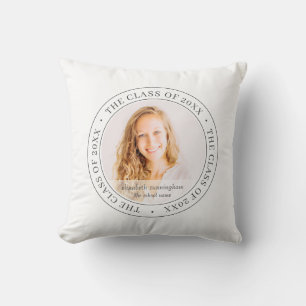 Graduate Class of 20XX Simple Modern Custom Photo Cushion