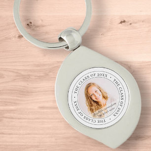 Graduate Class of 20XX Simple Modern Custom Photo Key Ring