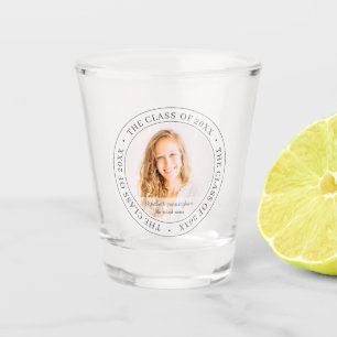 Graduate Class of 20XX Simple Modern Custom Photo Shot Glass