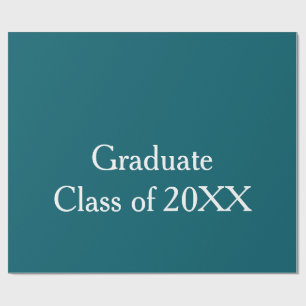 Graduate class of 20XX turquoise congrats yearname Wrapping Paper