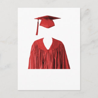 Graduate Class of Cap and Gown Template1 Announcement Postcard