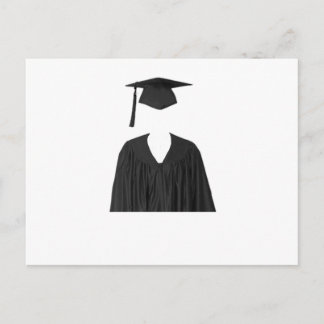 Graduate Class of Cap and Gown Template1 Announcement Postcard