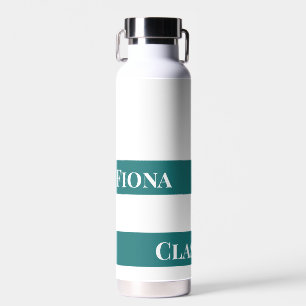 Graduate "Class of" Celebration Green & White Water Bottle