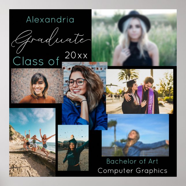 Graduate Class of Custom Photo Collage 2 Poster (Front)