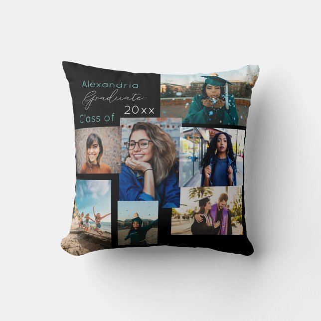 Graduate Class of Custom Photo Collage Cushion (Front)