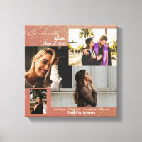 Graduate Class of Photo Collage Pink Glitter