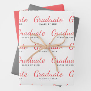 Graduate Class of Simple Modern Graduation Wrapping Paper Sheet