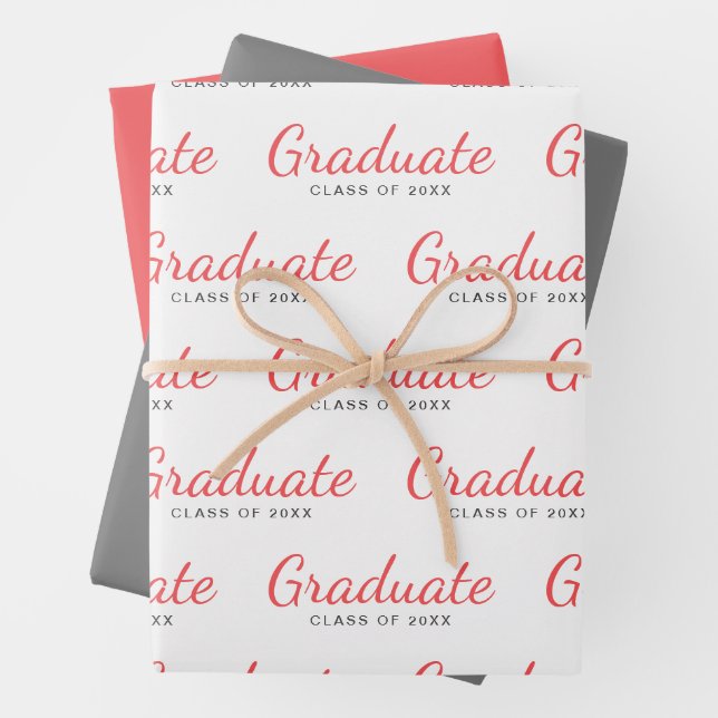 Graduate Class of Simple Modern Graduation Wrapping Paper Sheet (In situ)