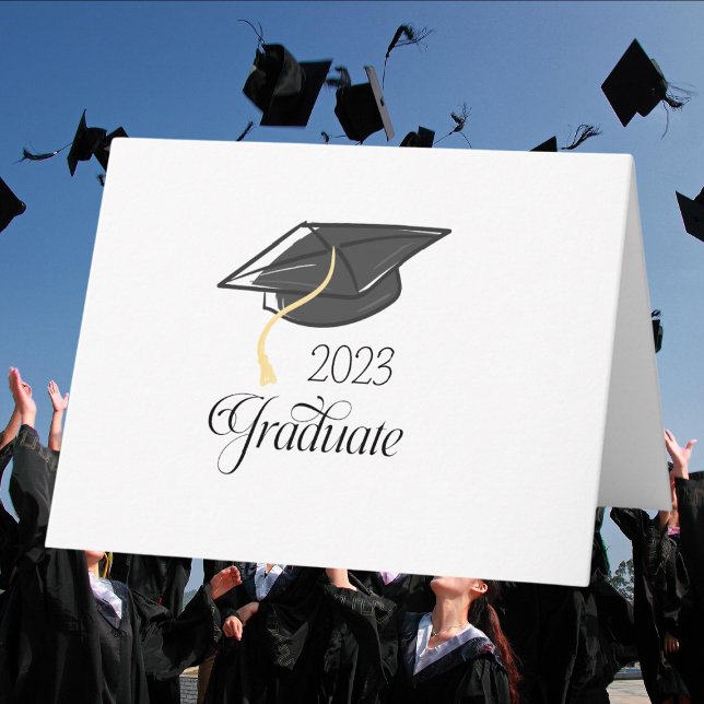Graduate Class of [Year] with Graduation Cap  Thank You Card (Creator Uploaded)