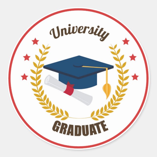 Graduate Classic Round Sticker (Front)