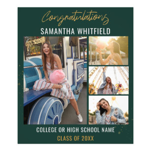 Graduate Collage Green Grad 2024 Photo Print