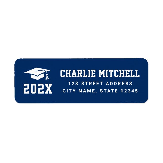 Graduate college font dark blue return address (Front)
