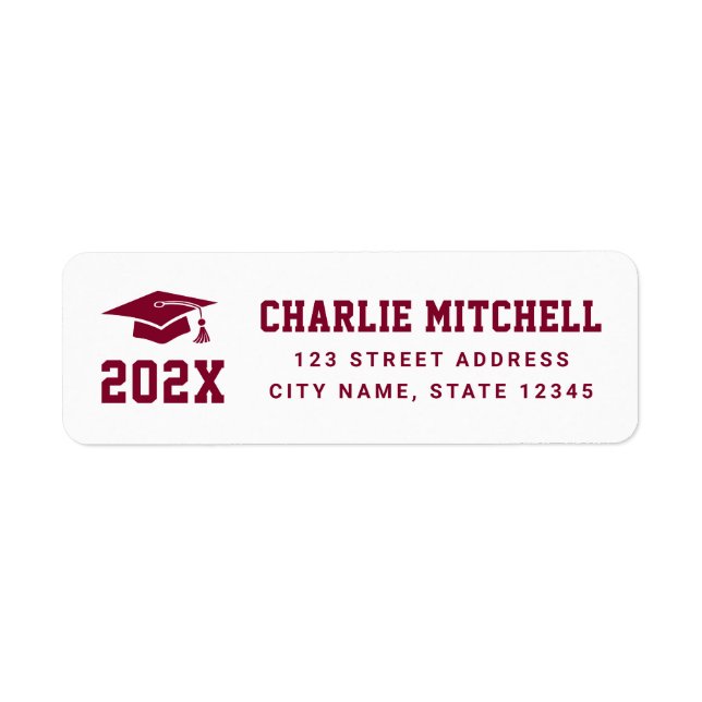 Graduate college font white burgundy return (Front)