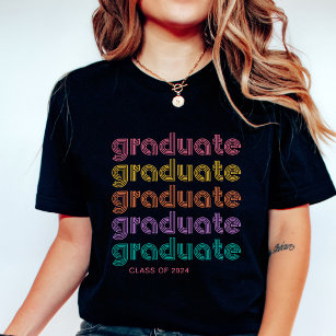 Graduate   Colourful Bright Disco Style Text T-Shirt