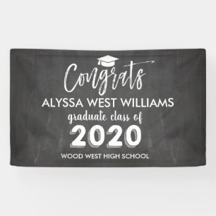 Graduate Congrats 2020 Chalkboard Graduation Banner