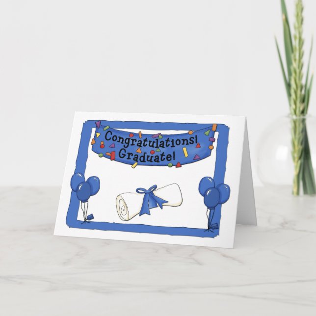 Graduate Congratulations Blue Card (Front)