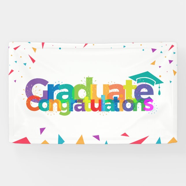 Graduate Congratulations - Colourful Graduation Banner (Horizontal)