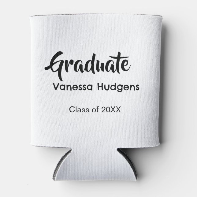 Graduate congratulations name date year class univ can cooler (Front)