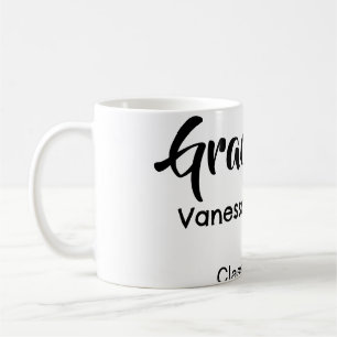 Graduate congratulations name date year class univ coffee mug