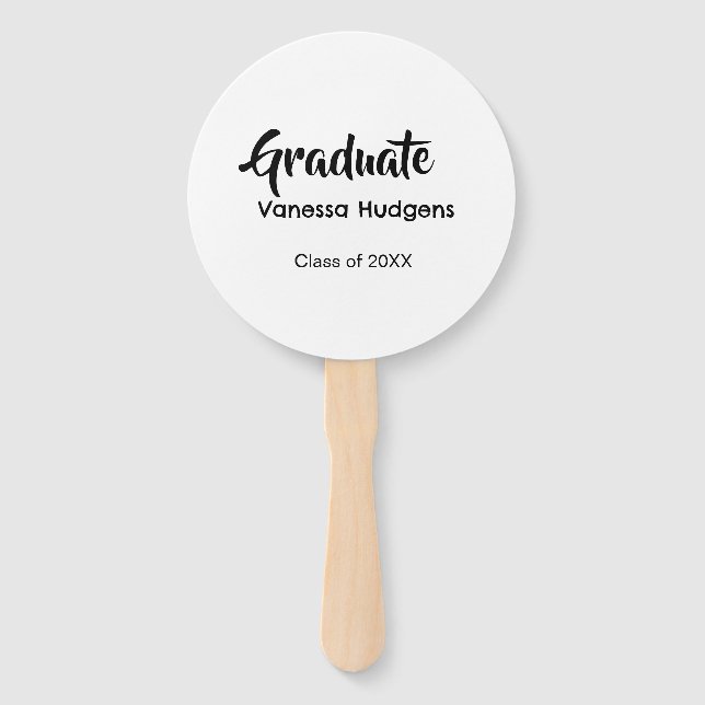 Graduate congratulations name date year class univ hand fan (Front)