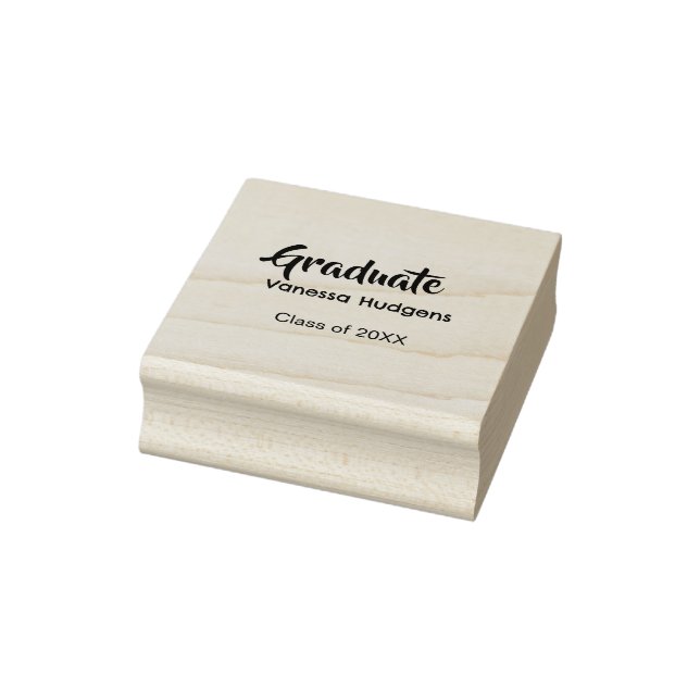 Graduate congratulations name date year class univ rubber stamp (Stamp)