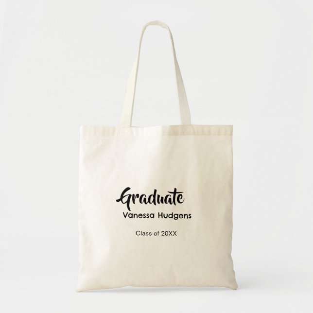 Graduate congratulations name date year class univ tote bag (Front)