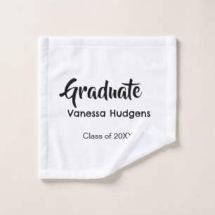 Graduate congratulations name date year class univ wash cloth