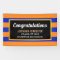 Graduate Congratulations Navy Blue Orange Stripes