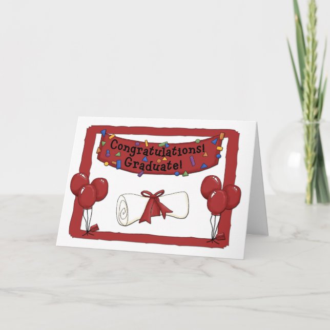 Graduate Congratulations Red Card (Front)