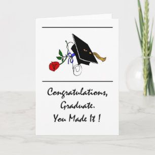 graduate congratulations scroll and rose card