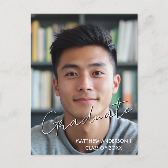 Graduate Custom Photo and Invitation 4 Postcard (Front)