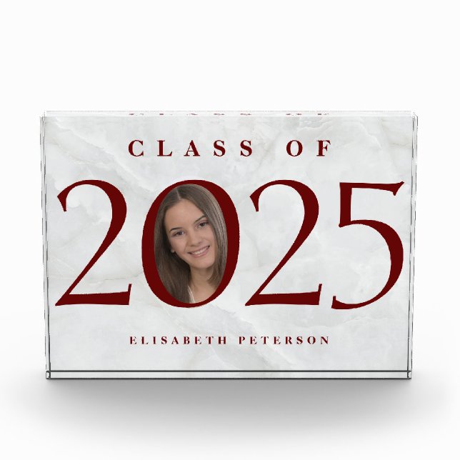 Graduate Custom Photo on Marble Block (Front)