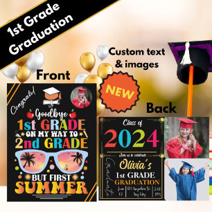 Graduate Custom Text & Image 1st Grade Graduation  Announcement Postcard