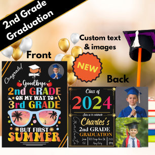 Graduate Custom Text & Images 2nd Grade Graduation Announcement Postcard