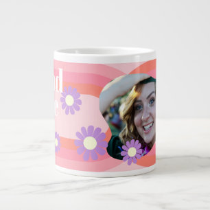 Graduate Daisy Photo Peach  Large Coffee Mug