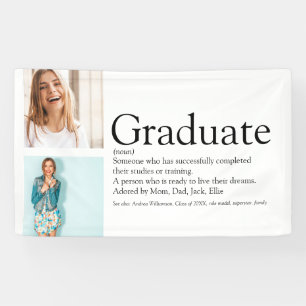 Graduate Definition 2 Photo Modern Black And White Banner