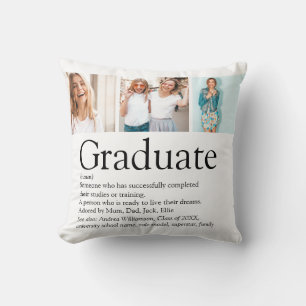 Graduate Definition 3 Photo Collage Modern Fun Cushion
