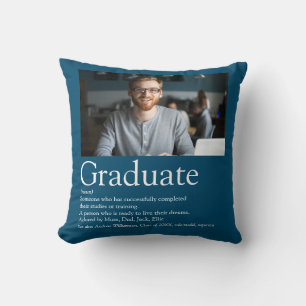 Graduate Definition Class of 2021 Blue Photo Cushion