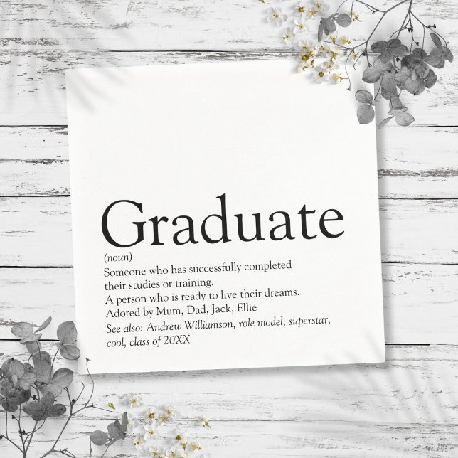 Graduate Definition Fun Modern Napkin (Graduate Definition Fun Modern Napkins)