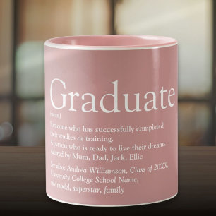 Graduate Definition Modern Dusty Rose Two-Tone Coffee Mug