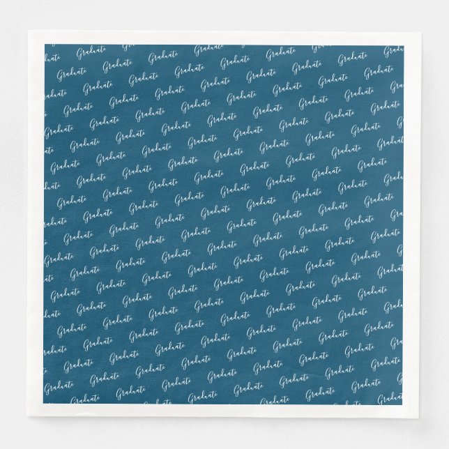 Graduate Dinner Napkin Teal - HAMbyWG (Front)