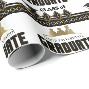 Graduate - DIY Year and Name - White Wrapping Paper