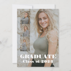 Graduate double sided modern photo  invitation