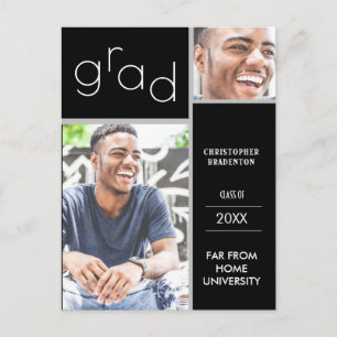 Graduate Dual Photo Black Announcement
