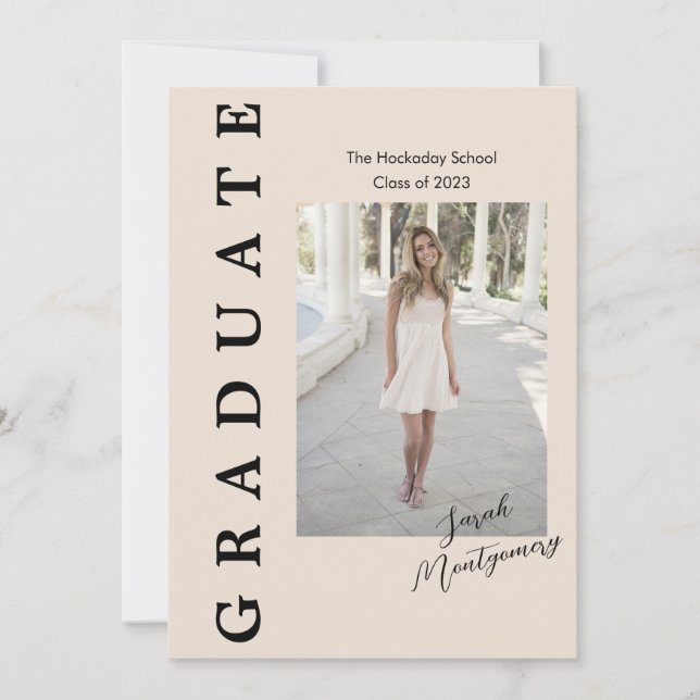 Graduate Edge Announcement Card 5 Photos (Front)