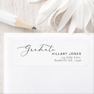 Graduate Elegant Calligraphy Return Address