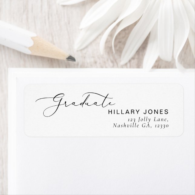 Graduate Elegant Calligraphy Return Address (Insitu)